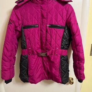 Rothschild Pink and Black Kids Puffer Jacket